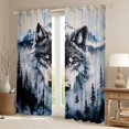 thumbnail image 2 of Homewish Cartoon Wolf Animal Black Out Curtains for Boy, Snow Mountain Curtains Pack of 2 (42x63 Each), Rustic Farmhouse Theme Bedroom Curtains, Window Curtains Decor, 2 of 6
