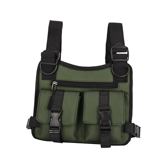 tamizeot Chest Rig Bag Pouch Light Bags Lightweight Resistant Water for Men Women Green Green 25x4x23cm