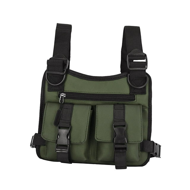 tamizeot Sac de Poitrine Léger Résistant à l'Eau pour Hommes Femmes Vert 25x4x23cm