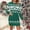 Green, variant on Festive Knit-Style Bodycon Dress | Women's Long Sleeve Christmas Print Bandage Dress for Holiday PartiesBlackXXL
