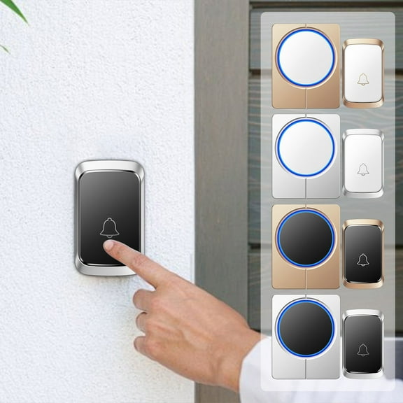 Yyuenw Wireless Doorbell, Home Doorbell, Battery-Operated Model No Power Outlet Required