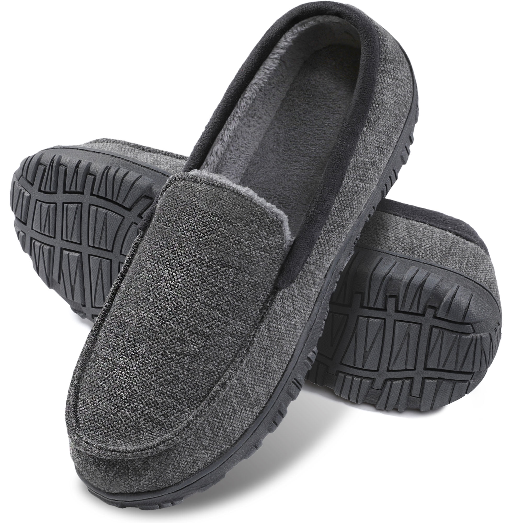 Berhood Mens Moccasin Slippers Mens Fuzzy House Shoes Warm Plush ...