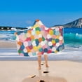 thumbnail image 2 of Yayeee Kids Hooded Towels Toddler Soft Absorbent Beach Bathing Wrap 50" x 23.5", Dark Colorful Circles, 2 of 5