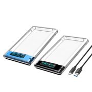 Zeiwohndc 2.5inch Transparently SATA to USB3.0 USB C Hard Drive Case Enclosure