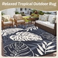 thumbnail image 2 of SIXHOME Outdoor Rug 9'x12' Waterproof Reversible Patio Rug Boho Geometric Indoor Outdoor Rugs Lightweight Plastic Straw Ourdoor Carpet for RV Camping Deck Balcony Modern Porch Decor Blue, 2 of 7
