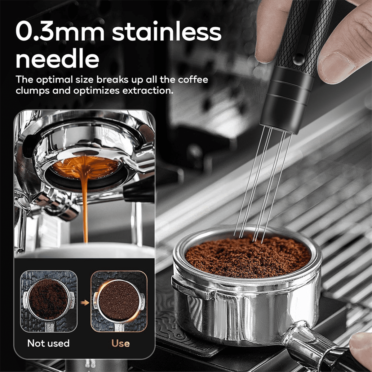 Wdt Tool, Stretchy Espresso Coffee Stirrer with Stainless Steel