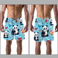 thumbnail image 3 of luoweisi Men's Beach Shorts Quick Dry Swim Trunks with Mesh Lining Panda S, 3 of 5