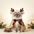 thumbnail image 3 of Fleece Christmas Pet Outfit, Holiday Cape with Santa Reindeer Tree Styles, Adjustable Strap, Festive Cat Kitten Puppy Apparel for Holiday Photos(C-M), 3 of 6