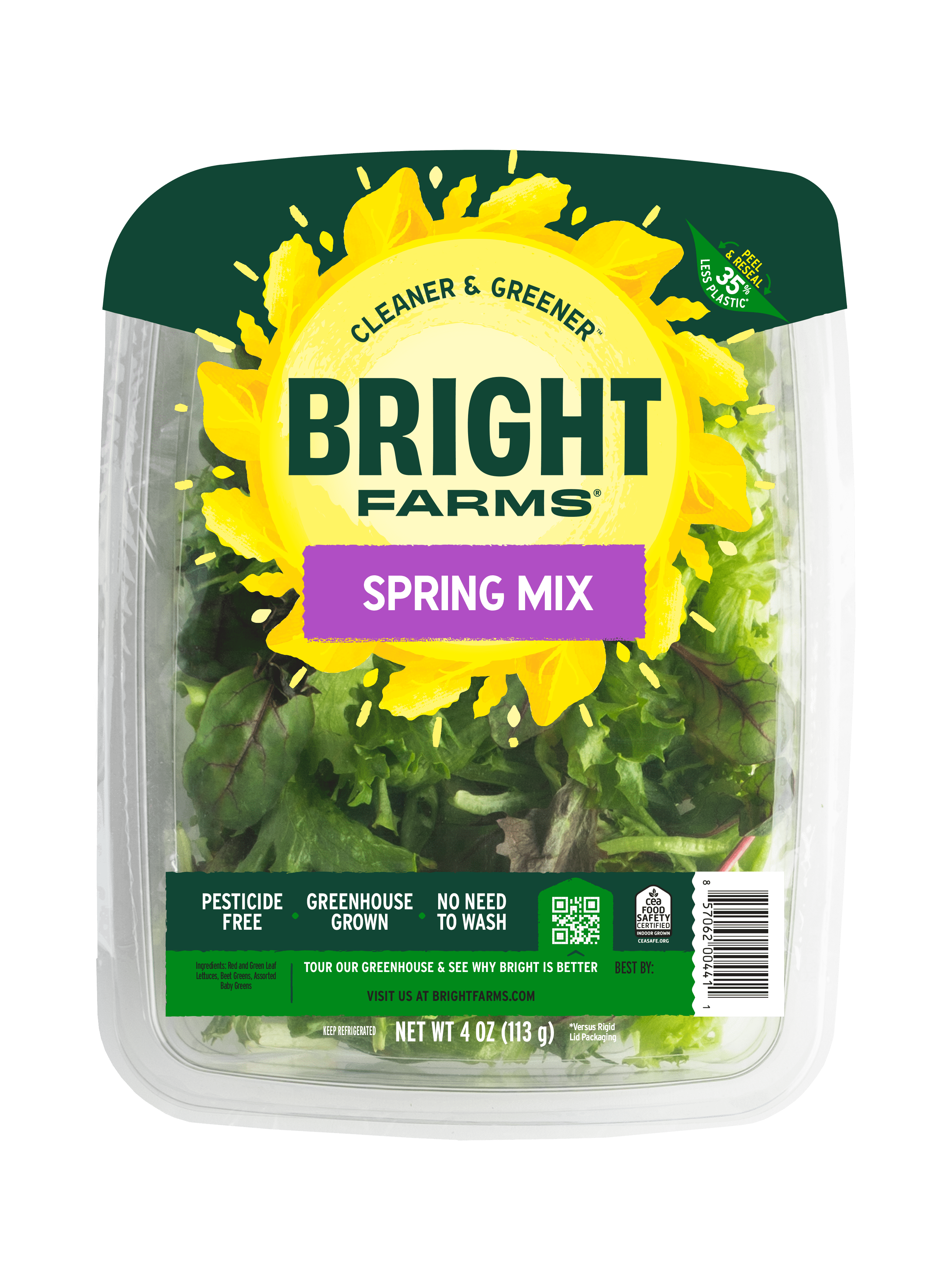 BrightFarms Spring Mix Salad Blend, 4 oz Clam Shell, Fresh