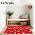 thumbnail image 3 of ODIKA 6'x9' Machine Washable Non-Slip Area Rug, Festive Snowflake Celebration Accent Holiday Hearth Decoration High Traffic Rug with Pad, Red, 605666, 3 of 8