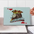 thumbnail image 2 of Casino Cutting Board, King of Heart Deck Romantic Graphic Play Card Design Gambling Luck Chance Theme, Decorative Tempered Glass Cutting and Serving Board, Small Size, Multicolor, by Ambesonne, 2 of 5