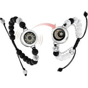 Totwoo Long Distance Bracelets for Couples, Vibration & Light Up Bracelet, Montain & Sea Long Distance Relationship Gifts for Girlfriend Boyfriend
