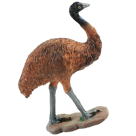 HONMEET Brown Realistic Plastic Ostrich Decorative Figure Lifelike Home Desk Model 1Set