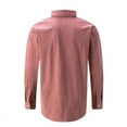 thumbnail image 5 of IROINNID Plain Long Sleeve Shirts for Men Casual Turn-down Collar Solid Button Down Shirt Blouse Tops ,Burgundy, 5 of 9