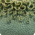 thumbnail image 3 of Nina Vase, Green Ceramic, Textured Accents, Abstract Floral 11 Inch, 3 of 6