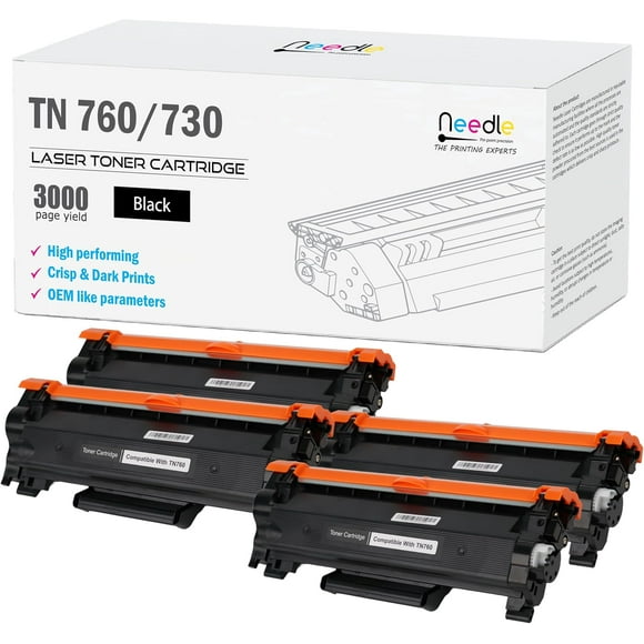 UTAH-(with CHIP) (4 Pack) TN 760/730 TN760/TN730 Toner Cartridge Compatible with Brother DCP-L2550DW HL-L2350DW HL-L2370DW HL-L2390DW HL-L2395DW MFC-L2750DW Printers