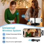MAYBESTA Wireless Lavalier Lapel Microphone for iPhone/Android/Computer - Bluetooth Mini Phone Microphones for Video Recording Tiktok YouTube Vlog