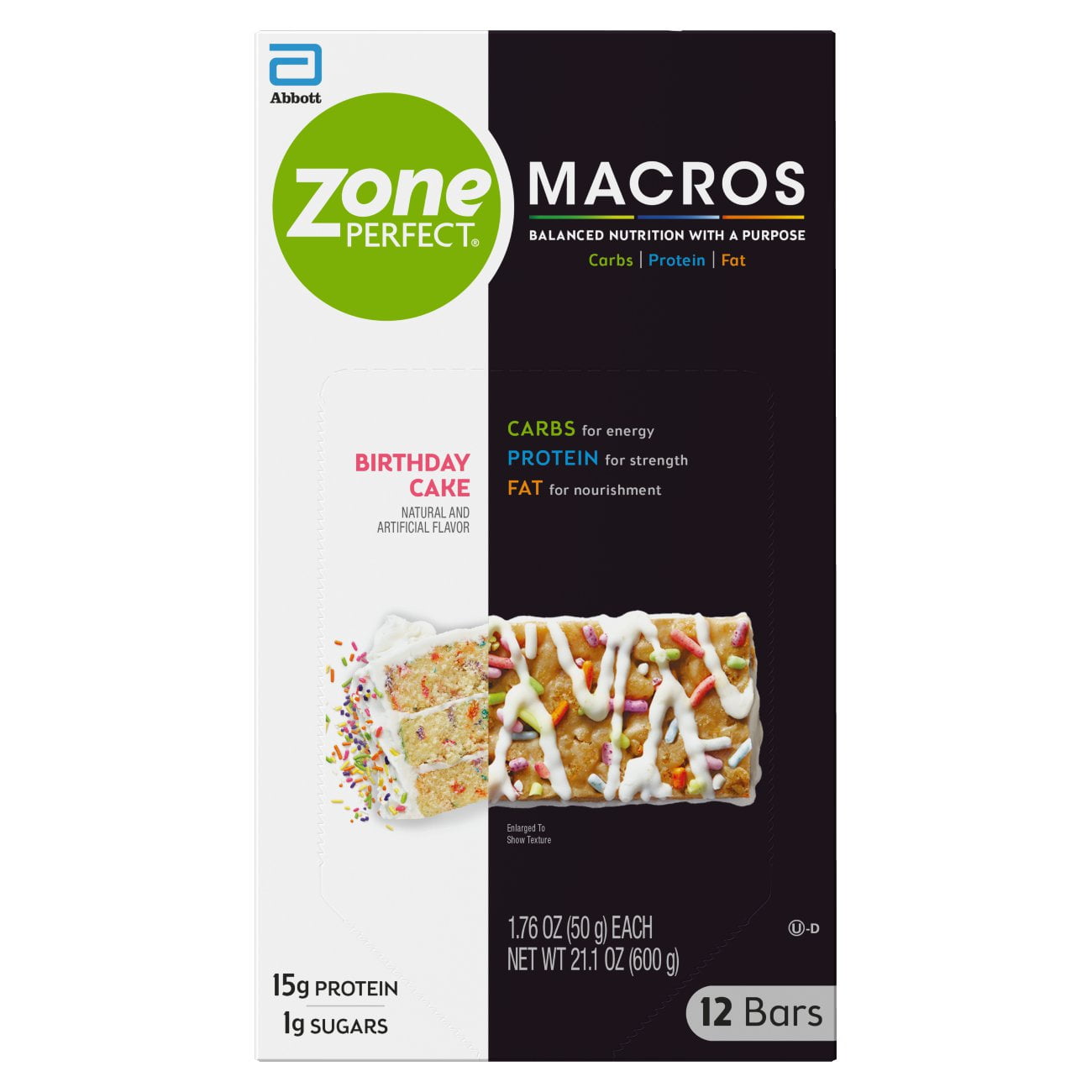 ZonePerfect Macros Nutrition Bars, Birthday Cake, 12 count