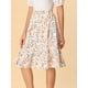 thumbnail image 4 of Falda Midi Floral Allegra K con Volantes En el Dobladillo para Mujer Blanco XL, 4 of 6