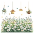 thumbnail image 5 of Pegatinas de pared con flores de margaritas, pegatinas de zócalo para sala de estar, decoración para dormitorio, guardería, niña, 5 of 5