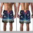 thumbnail image 3 of luoweisi Men's Beach Shorts Quick Dry Swim Trunks with Mesh Lining Galaxy S, 3 of 5