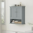 thumbnail image 3 of Smuxee Bathroom Wall Storage Cabinets with Door and Open Shelves,over the Toilet Storage,Gray Small, 3 of 10