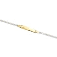 thumbnail image 4 of 14K White & Yellow Gold Diamond Cut Valentino Link 5mm Baby ID Bracelet 5", 4 of 6