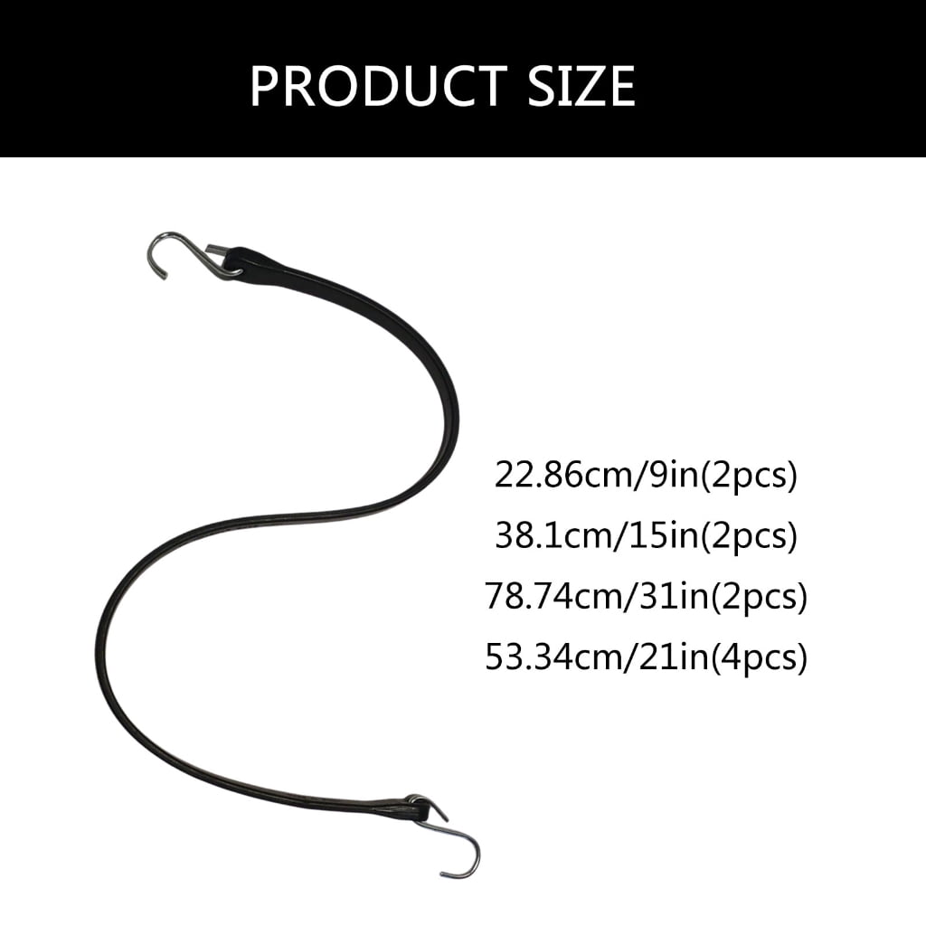 BQBQERT 10Pcs Rubber Tie Down Straps Bungee Cords with Hook Enduring Outdoor Tarp Straps Adjustable Tarp Straps Easy to Use