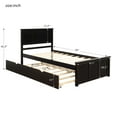 thumbnail image 7 of Platform Storage Bed with Trundle, Twin Size Platform Bed Frame with Headboard and Footboard, Wood Slats Support Legs Mattress Foundation, No Box Spring Needed, Espresso, 7 of 7
