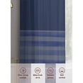 thumbnail image 6 of Blue Stripes Sheer Curtains 2 Panels Set Japanese Blue Stripes Texture Sheer Window Curtains Light Filtering Rod Pocket Voile Drapes for Bedroom Living Room 52"X96", 6 of 8
