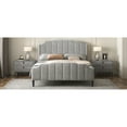 thumbnail image 5 of Queen Size Upholstered Platform Bed with Headboard and Footboard, No Box Spring Needed, Velvet Fabric, Gray 81AAE, 5 of 9