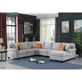 thumbnail image 2 of Devion Furniture Polyester Fabric U-Shaped Sectional Sofa in Light Gray, 2 of 6