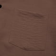 thumbnail image 6 of Hesxuno Men Big and Tall Button Down Shirts Solid Color Short Sleeve Untucked Shirts Mandarin Collar Loose Fit Summer Comfortable Tops Coffee XXXXL, 6 of 7