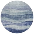 thumbnail image 2 of HomeRoots 604967 8 ft. Light Blue & Dark Blue Round Abstract Washable Indoor & Outdoor Area Rug, 2 of 5