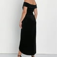 thumbnail image 5 of formal Gowns and Evening Dresses Holiday Dress Ladies One Shoulder Slit Dress Velvet Skirt, 5 of 9