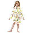 thumbnail image 6 of FORMRS Niños Bathrobe Unisex Hooded Robe Soft Plush Pajamas Sleepwear, Size 10-12T, Pink Colorful Leaves, 6 of 7