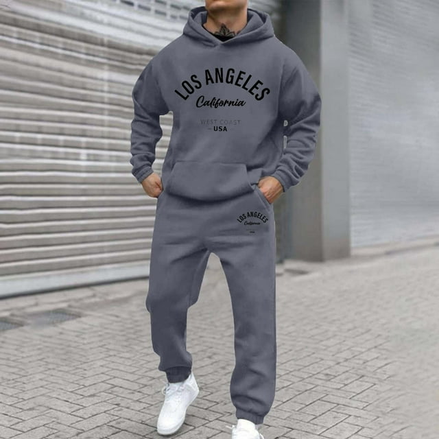 TINZ Style Urbain Sweat à Capuche Imprimé Lettre Survêtement pour Tenue Décontractée à la Mode et Activités Extérieures et Veste de Costume Homme