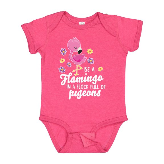 Inktastic Be a Flamingo in a Flock of Pigeons with Flowers Girls Baby Bodysuit