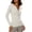White, variant on Sweaters Tops for Women Ribbed Neck Notched V Neck Slim Long Sleeve Going out Tops Casual Layer Fall Winter(White,M)