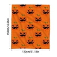 thumbnail image 3 of Halloween Faux Fur Throw Blanket with Cute Spooky Embroidery, Cozy Soft Warm Fall Throw for Couch Bedroom Living Room, Ideal Seasonal Gift Home Decorative Accent(51 x 59",Pumpkin), 3 of 6