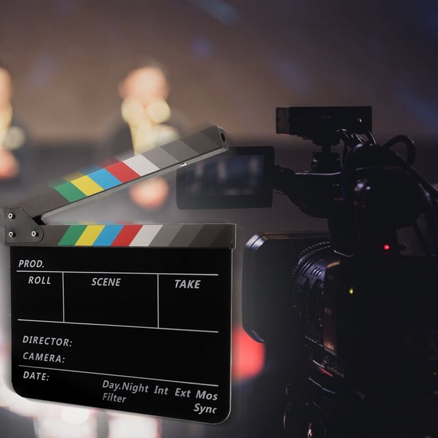 Board, Washable Movie Directors Clapboard Built In Magnets Acrylic Cleaning Cloth Colorful For Shooting Advertising Film
