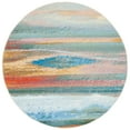 thumbnail image 5 of SAFAVIEH Barbados Abstract Beach Outdoor Area Rug, Light Blue/Pink, 8' x 8' Square, 5 of 9