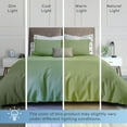 thumbnail image 6 of White Classic Sage Green Duvet Cover King Size Zipper Closure - Luxury Soft King Duvet Cover Beds Set 3 Piece, 1 Duvet Cover 104x90, 2 Pillow Shams | Comforter Not Included, 6 of 10