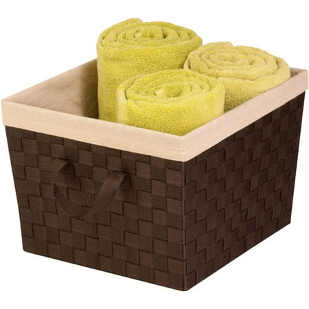 Raffia Woven Tote - Honey Can Do Large Woven Nested Tote with Liner, Espresso Black