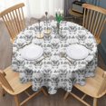 thumbnail image 3 of White Highland Cow Bathtub Flower Pattern Round Tablecloth 60"x60",Wrinkle Wipeable Table Cloth for Kitchen Dining Room Picnic Patio Party, 3 of 6
