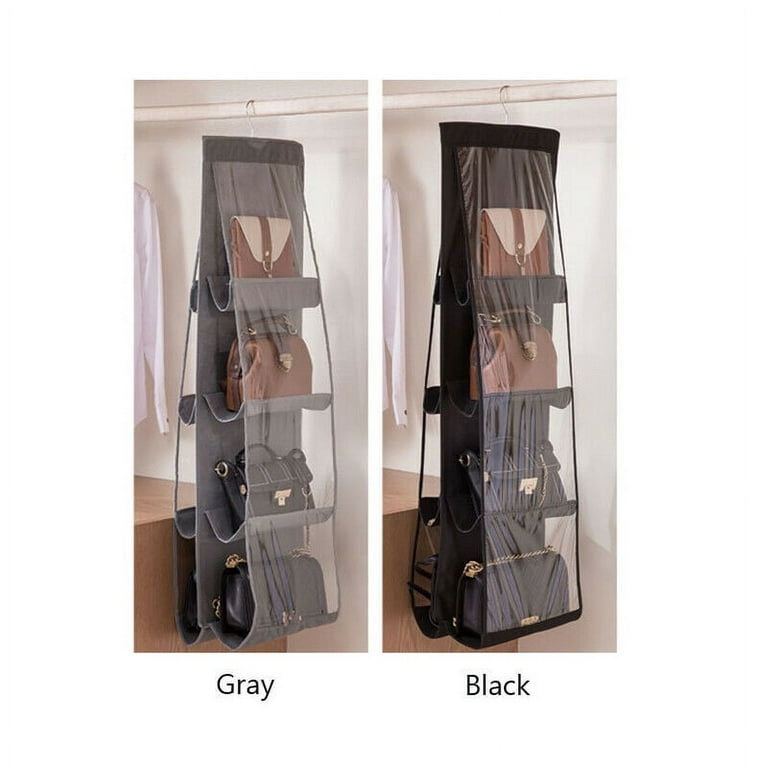 1Pc Black 8 Grids Home Bag Storage Bag Household Three-Dimensional  Dust-Proof Hanging Bag,Multi-Layer Hanging Handbag Purse Organizer For  Wardrobe Closet Dust Cover For Bags