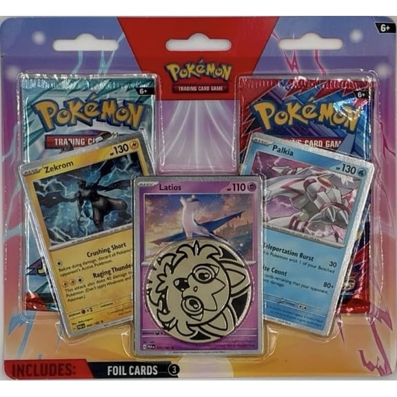 Pokemon TCG Destined Rivals Set with Latios, Zekrom & Palkia Promo Cards, 2 Booster Packs and Coin