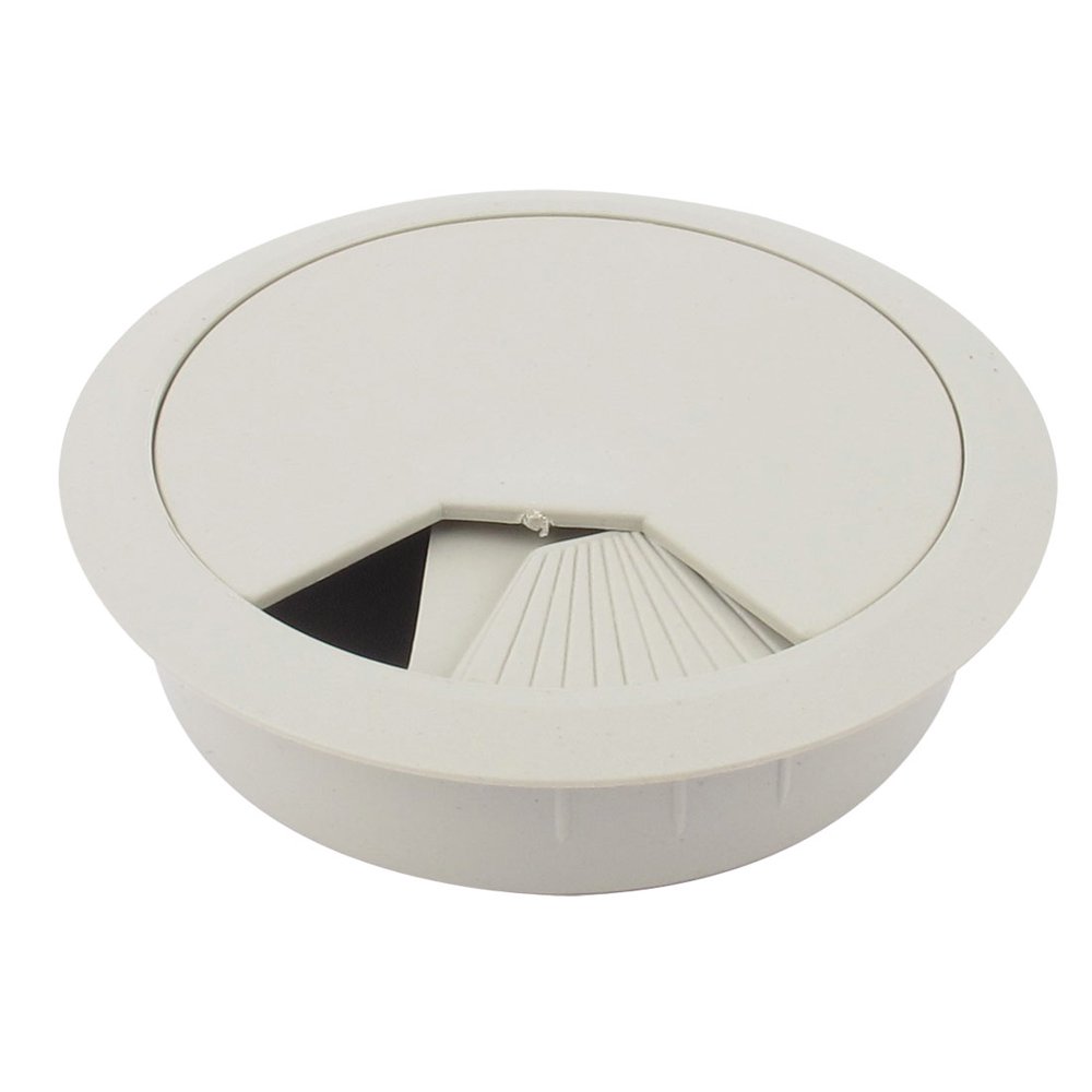 PC Desk Cable Cord Organizer Rotatable Grommet Hole Wire Cover 80mm 3