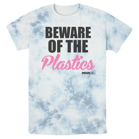 Men's Mean Girls Beware of the Plastics Graphic Tee White/Blue Small
