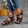 thumbnail image 3 of ATENAR Womens Sandals Open Toe Summer Women Sandals Beach Womens Shoes Black 7.5, 3 of 6